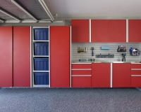 Red-Sliding-Cabinets-OPEN-w-Stainless-Workbench-Grey-Slatwall-Aug-2013