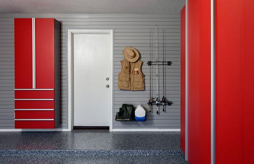 Red Garage Cabinets