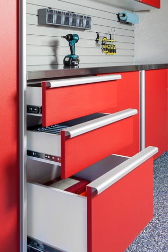 Red Garage Drawers
